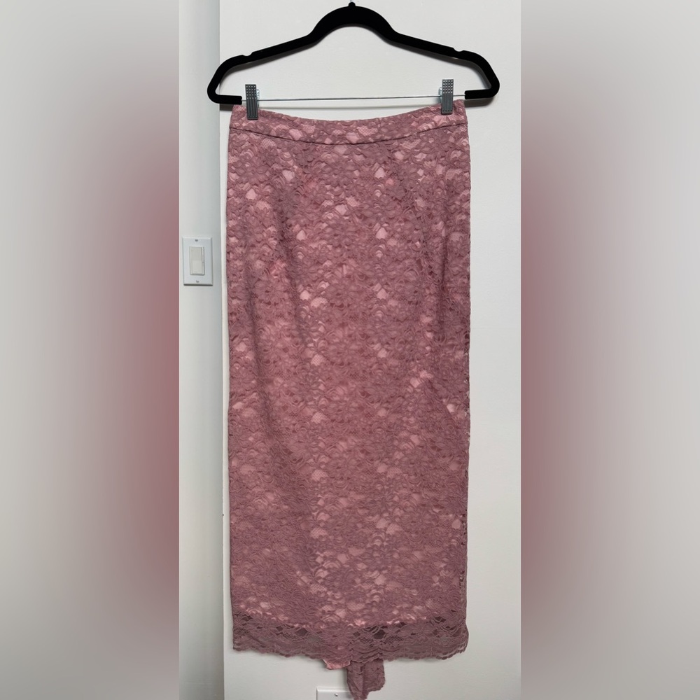 Alexander McQueen Spring 1999 vintage pink lace long skirt size IT 44 fits S-M